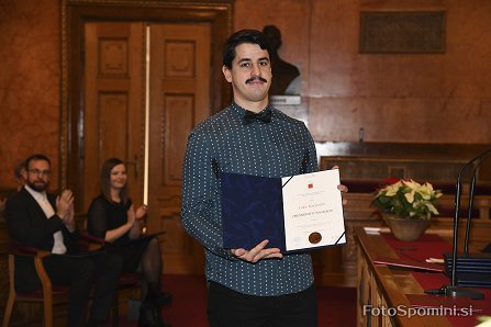Luka Kocjančič, , prejemnik Prešernove nagrade fakultete za leto 2019