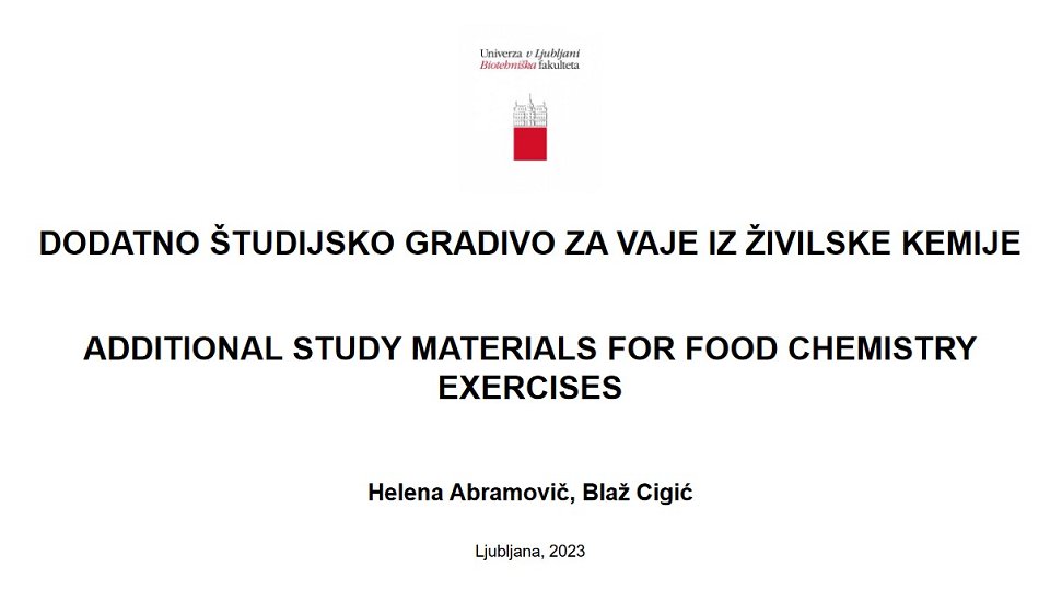 vaje iz živilske kemije 2023